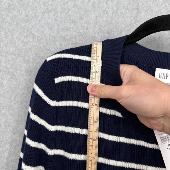 Gap Womens Long Sleeve Knit Midi Sweater Dress Size M Tall Navy White Stripe NEW - Picture 8 of 12